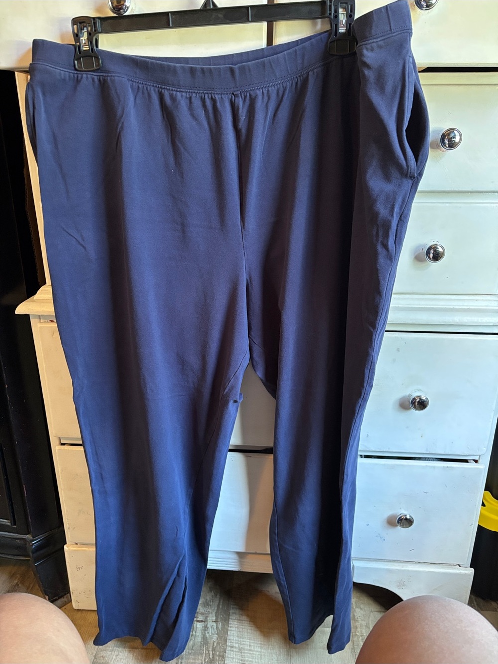 Catherines Navy Elastic-Waist Leggings